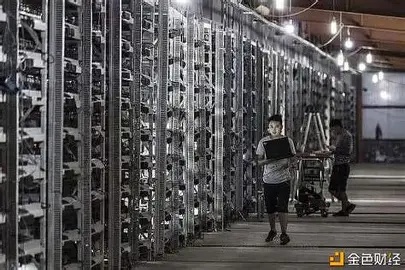 A bustling mining farm packed with energetic machines