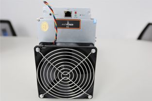 A close-up shot of a mining rig, highlighting the intricate components and cooling systems.